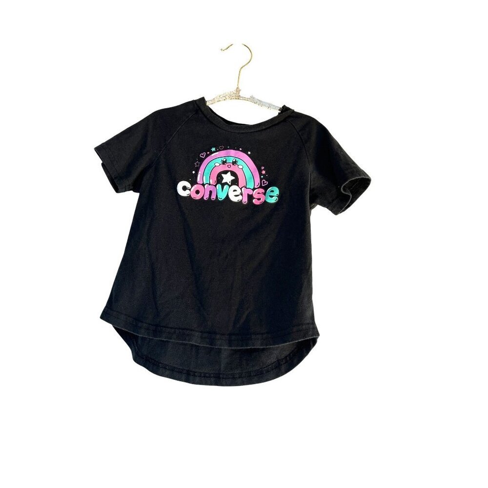 Converse Toddler Girls Graphic Tee Black Multi Size 4T